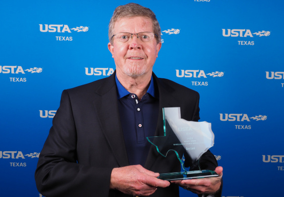 Gary Lund was named the recipient of the prestigious Randy Snow Wheelchair Tennis Award at the 2023 USTA Texas Annual Meeting held Feb. 11 in Irving. Courtesy photo