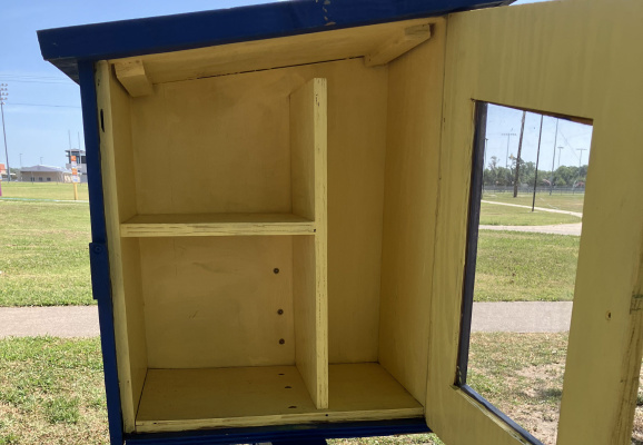 The Terrell Lions Club needs children’s books for the five lending libraries in Terrell parks. Their shelves are empty. Those that would like to donate books, please call Beth Hood at (214) 3843763 for pick-up or delivery. Photo courtesy of Beth Hood